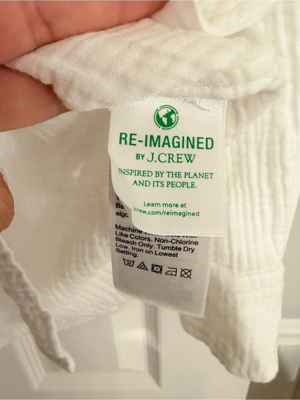 J.Crew Classic Fit White Gauze Button Down Shirt 2